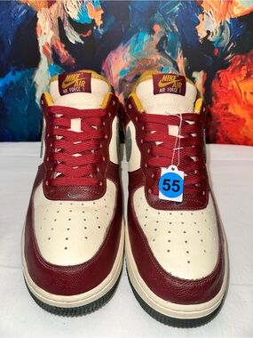 No.55 Nike Air Force 1 '07 LV8 Dark Team Red and Vintage Green